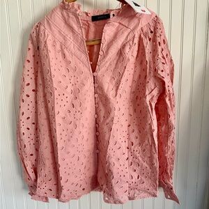Pink Eyelet Top Size Small
